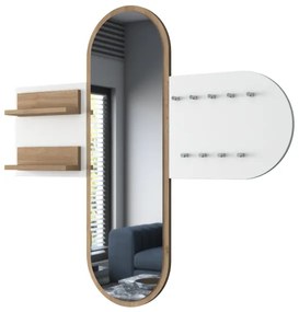 Nástenné zrkadlo RANI 125x120 cm biela/hnedá