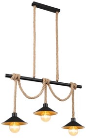 Globo 15690-3H - Závesné svietidlo na lanku DIANA 3xE27/60W/230V čierne