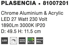 LED stropné svietidlo Plasencia