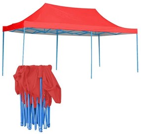 Záhradný pavilón-červený+prenosná taška-3x6 m