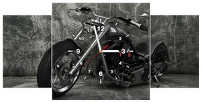 Gario Obraz s hodinami Chopper - 3 dielny Rozmery: 80 x 40 cm