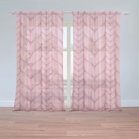 Sablio Záclony Striedajúce ružové pletenie: 2ks 150x250cm