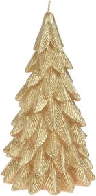 Vianočná sviečka Stromček v zlatej farbe 12 cm