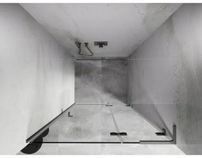 Mexen, Mexen Lunar L pravé otočné sprchové dvere 105 cm, transparentné, brúsený nikel - 834L-105-000-97-00-P