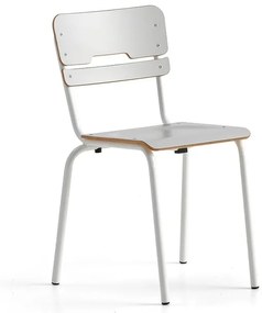 Školská stolička SCIENTIA, nízke sedadlo, V 460 mm, biela/šedá