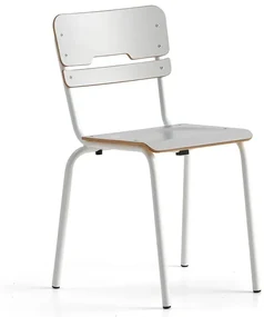 Školská stolička SCIENTIA, nízke sedadlo, V 460 mm, biela/šedá