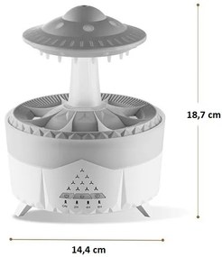 Aromaterapeutický zvlhčovač a difusér UFO Raindrop s LED lampou