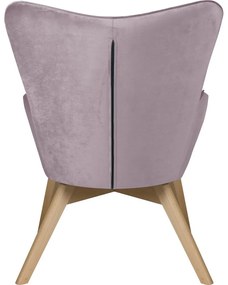 Zamatové kreslo v levanduľovej farbe Niko – Ropez