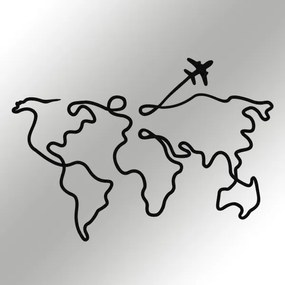 Nástenná dekorácia 60x42 cm mapa kov