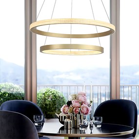 Toolight Toolight, LED stropné svietidlo 60cm, 55W, 3500lm + diaľkové ovládanie, APP1772-CP, zlatá matná, OSW-06351