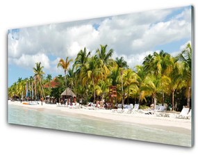 Obraz na skle Pláž palma stromy príroda 120x60 cm