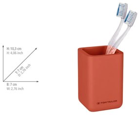 Oranžový téglik na zubné kefky z polyresínu Tom Tailor T-Rounded – Wenko