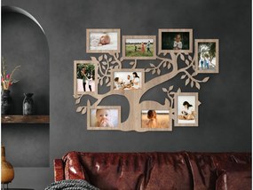 drevko Rodinný fotorámik Strom života Rozmer obrazu: 49,5 x 70 cm, Farba dekorácie: Čierna