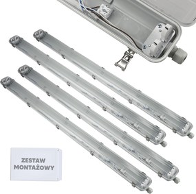 SADA 4 hermetických svietidiel Philips LED 2x128 cm trubicové svietidlo do garáže a dielne