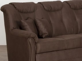 Rohová sedacia súprava Linz, hnedá látka v optike kože, bez rozkladu