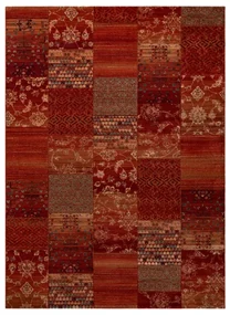 Koberec KASHQAI 4327 300 Patchwork bordový