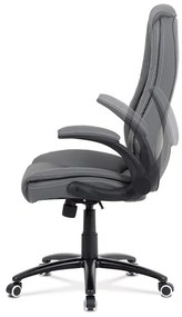 BONTEC Kancelárske kreslo, hojdací mechanizmus, šedá ekokoža, KA-G301 GREY Farba: Šedá
