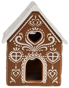 Porcelánový svietnik perníková chalúpka Gingerbread House - 7*6*9 cm