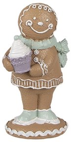 Hnedá vianočná dekorácia Perníček Gingerbread - 6*4*11 cm