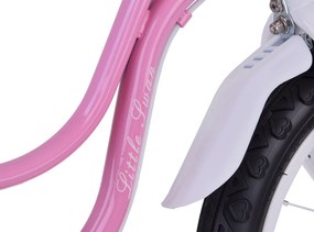 RoyalBaby detský bicykel 14 palcov Little Swan s košíkom a bočnými kolieskami RB14-18 ružový