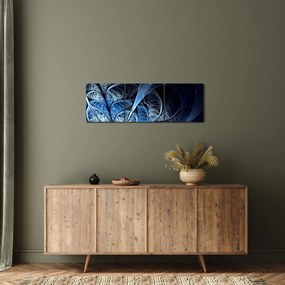 Obraz tmavomodrého kvetu (s hodinami) (90x30 cm)