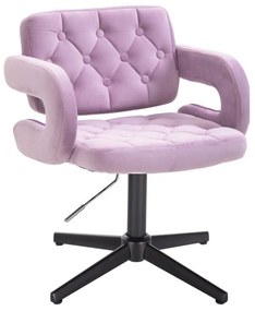 LuxuryForm DESIGN Stolička ADRIA VELUR na čiernom kríži - levanduľa