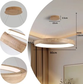 Brilagi - LED luster na lanku FALCON WOOD LED/60W/230V 3000/4000/6000K 80 cm drevo