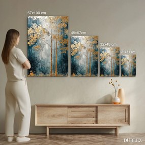 DUBLEZ | Drevený obraz - Maľované zlaté stromy