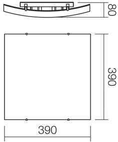Redo 05-905 - Stropné svietidlo ISIDE 2xE27/42W/230V 39x39 cm číre