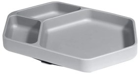 Sivý silikónový detský tanier 16x25 cm – Kindsgut