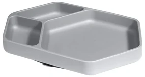 Sivý silikónový detský tanier 16x25 cm – Kindsgut