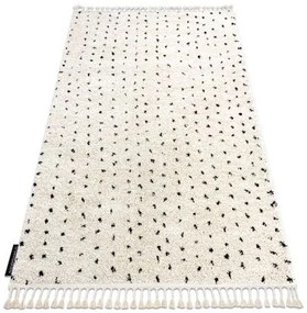 Koberec BERBER SYLA B752 krémová bodky - strapce, Maroko Shaggy Veľkosť: 70x250 cm