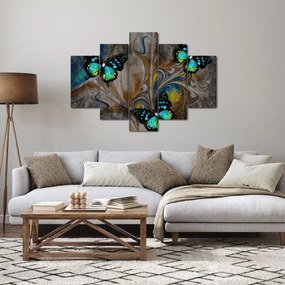 Obraz - Žiariví motýle na obraze (150x105 cm)