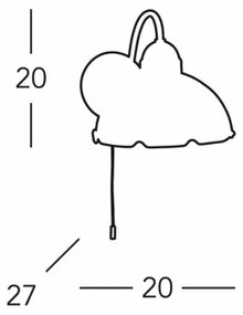 Kolarz 731.61.100 - Nástenná lampa NONNA 1xE27/75W/230V hnedá/jelene zelená