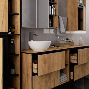 Skrinka pod umývadlo VAMI W90 2SZ 2P dub craft / čierna