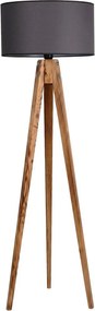 Tmavosivá/v prírodnej farbe stojacia lampa s textilným tienidlom (výška 153 cm) Tripod – Opviq lights