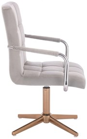 LuxuryForm DESIGN Stolička VERONA VELUR na zlatom kríži - svetlo šedá