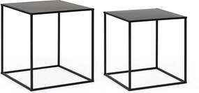 Čierne kovové konferenčné stolíky v súprave 2 ks 38x38 cm Alrik – Yes Everyday