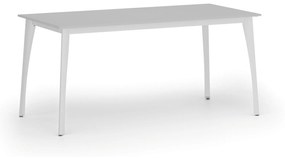 Rokovací stôl PRIMO OMEGA, 1600 x 800 mm, biela podnož, sivá