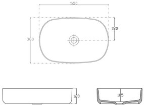 Sapho Sapho, INFINITY OVAL keramické umývadlo na dosku, 55x36 cm, matná Maroon Red, 10NF65055-2R