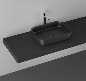 Isvea Isvea, INFINITY RECTANGLE keramické umývadlo na dosku, 50x36cm, čierna, 10NF65050-2N