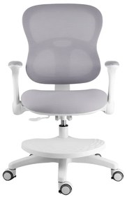 Detská rastúca stolička Neoseat JUNI 006 — látka, prateľný poťah, sivá