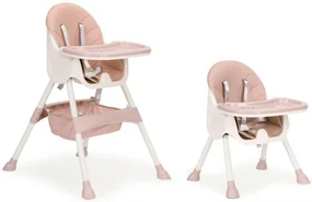ECOTOYS Detská jedálenská stolička 2v1 Rose