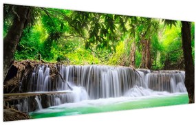 Obraz vodopádu v Kanchanaburi, Thajsko (120x50 cm)