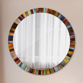 Okrúhle ozdobné zrkadlo na stenu Abstraktný radiálny vzor fi 100 cm