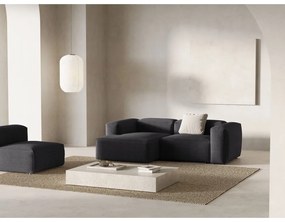 Tmavosivá menčestrová rohová pohovka (ľavý roh/s leňoškou) Bergano – Cosmopolitan Design