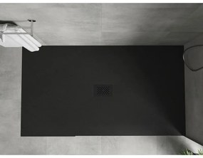 Mexen Hugo, obdĺžniková sprchová vanička SMC 180 x 100 cm, čierna, čierna krytka, 42701018-B