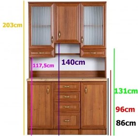 Kredenc 160 LADY biala, biela (marmur nero)