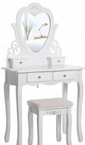 Sammer Toaletný stolík so zrkadlom v tvare srdiečka TL-03