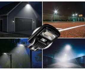 LED Solárna pouličná lampa so senzorom LED/60W/6V 6500K IP65 + diaľkové ovládanie